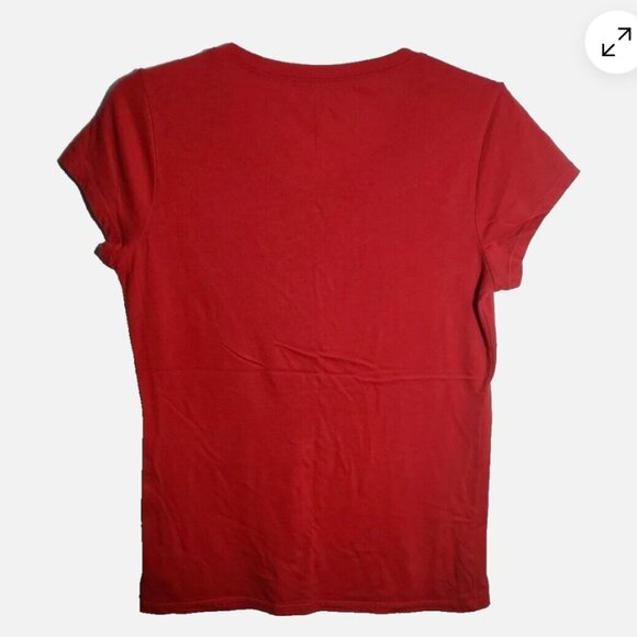 🌸No Boundaries T-Shirt Women's Junior Medium Red Short-Sleeved Stretch - Picture 2 of 5
